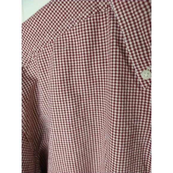 $ Arizona Jean Collared Long Sleeve Red White Gingham Shirt. Size L - Picture 6 of 10